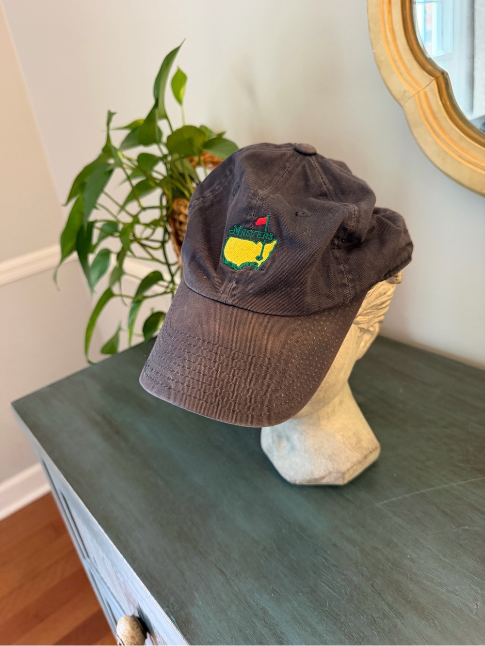 Master’s Hat dark blue with adjustable strap. Some wear on bill of hat.